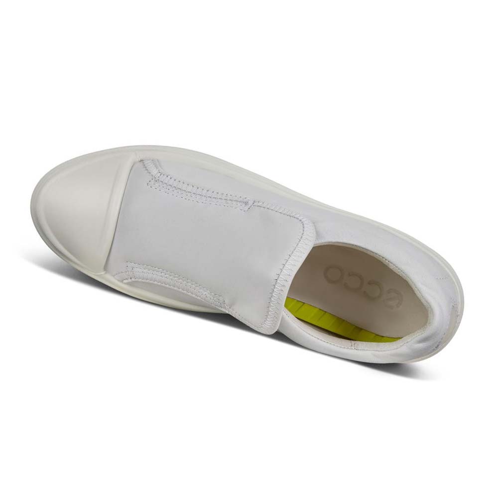 Women's Ecco Flexure T-cap Slip-on Casual Shoes White | USA 64QMA